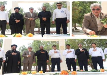 تجدید میثاق مدیرعامل و کارکنان پتروشیمی بوشهر با شهدای گمنام نخل تقی