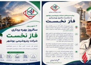 پیام مدیرعامل شرکت پتروشیمی بوشهر به مناسبت سالروز بهره‌برداری فاز نخست