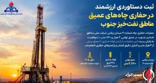 ثبت دستاوردی ارزشمند در حفاری چاه‌های عمیق مناطق نفت‌خیز جنوب